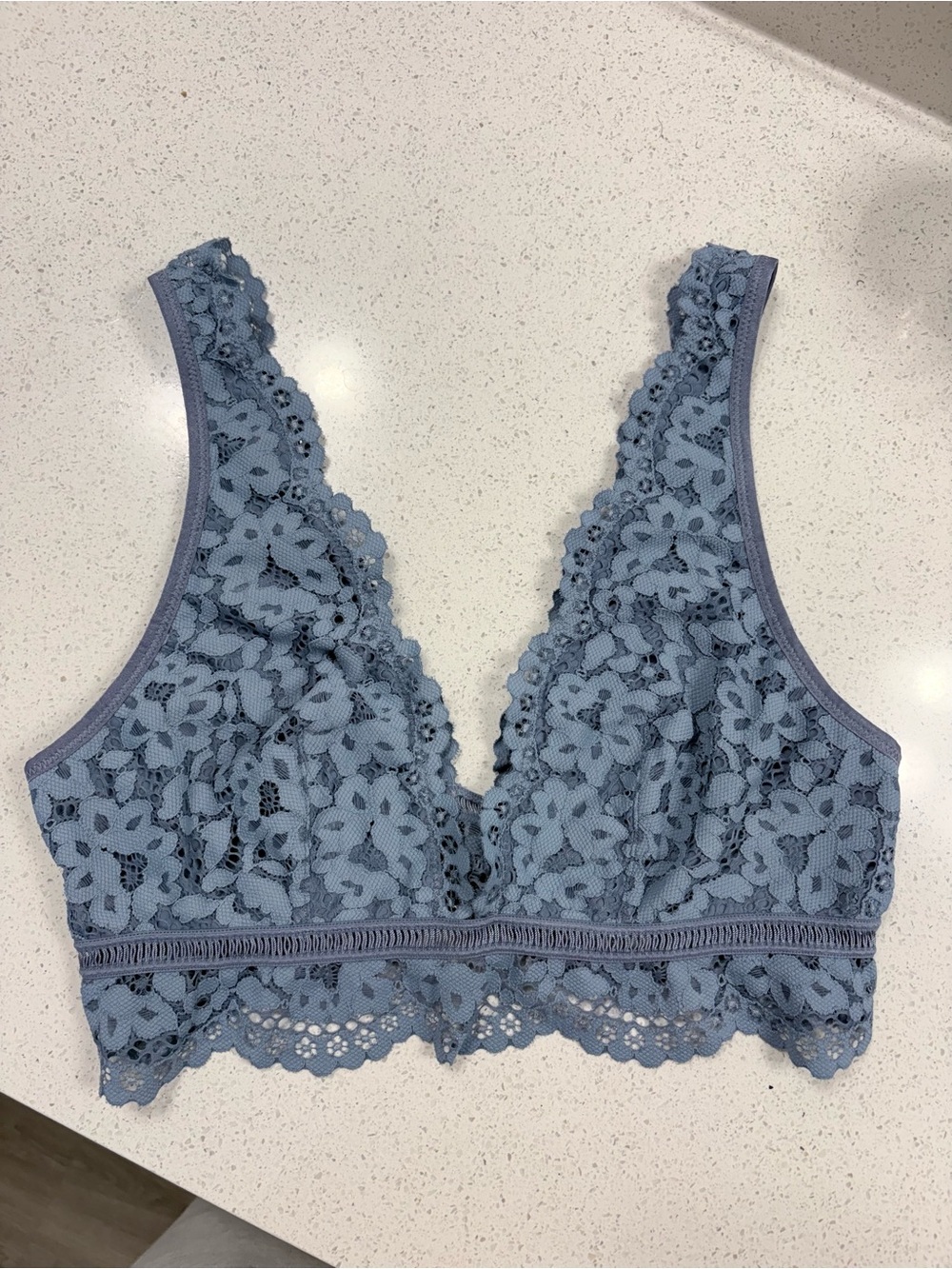 Victoria’s Secret Body By Bralette Lace Floral Periwinkle Blue Large